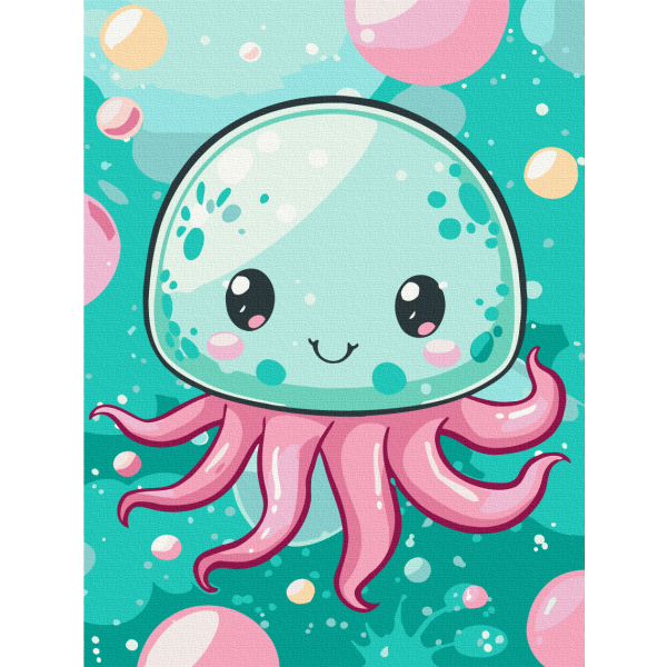 Картина по номерам Для дітей - Веселая медуза