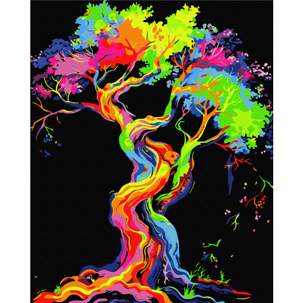 Картина по номерам На чорному полотні - Древо Мечты