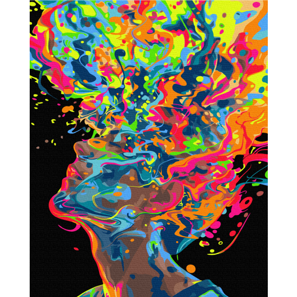 Картина по номерам На чорному полотні - Вибух креативу