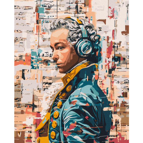 Картина по номерам Музика, музичні інструменти - Современный Моцарт