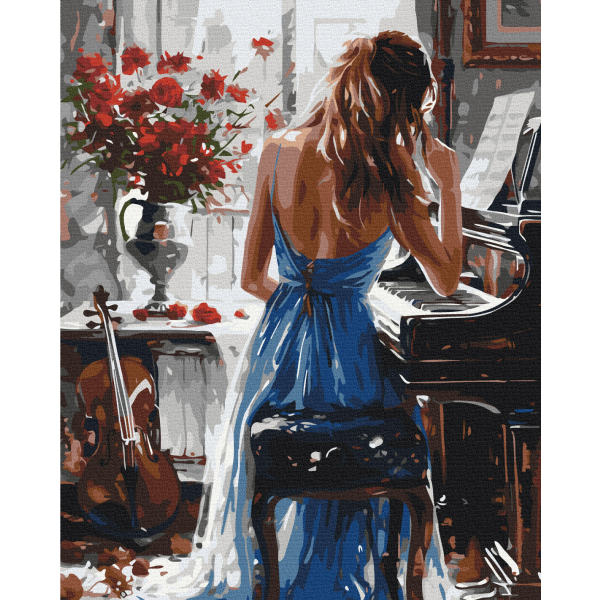 Картина по номерам Музика, музичні інструменти - Мелодійна мить