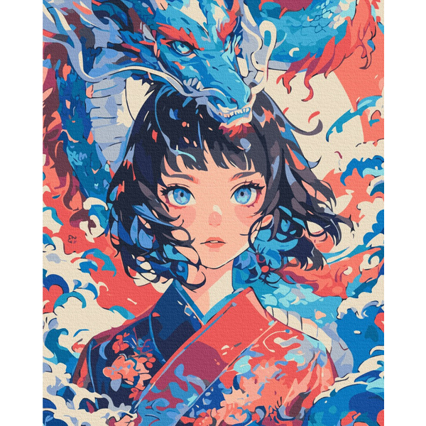 Картина по номерам Преміум картини - Девушка, что стала драконом