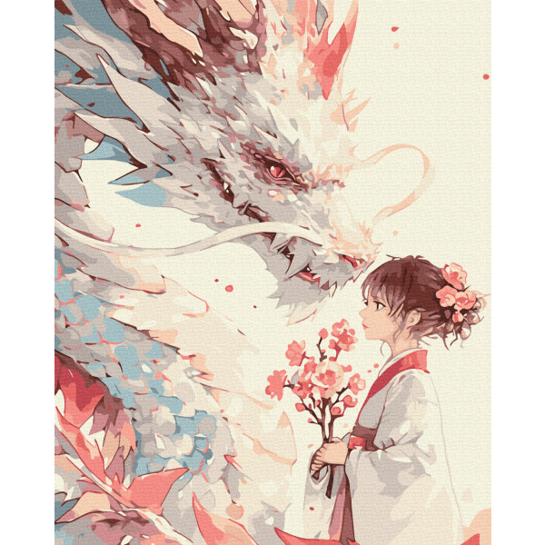 Картина по номерам Мультфільми, комікси, аніме - Дівчинка та її дракон