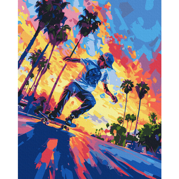 Картина по номерам Спорт - Калифорнийский скейтбордист