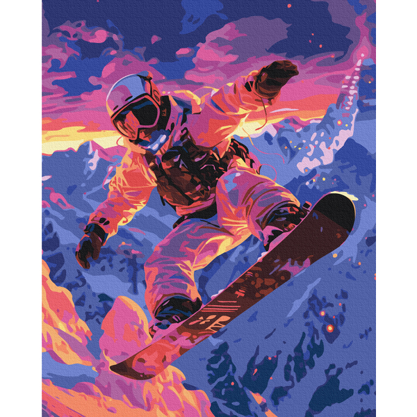 Картина по номерам Спорт - Сноубордист
