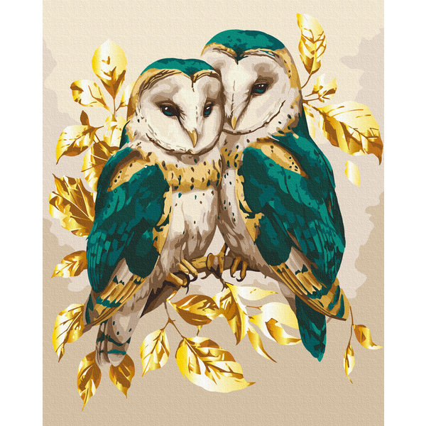 Картина по номерам Тварини, птахи та риби - Смарагдова мудрість з фарбами металік