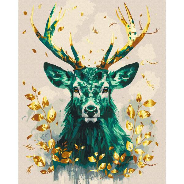 Картина по номерам Тварини, птахи та риби - Смарагдова корона лісу з фарбами металік