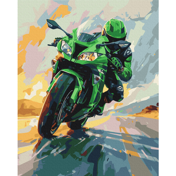 Картина по номерам Чоловічі - Зелена швидкість