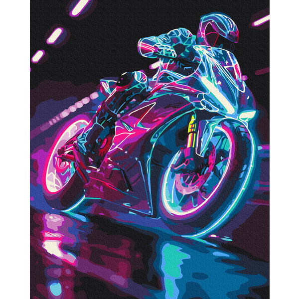 Картина по номерам Чоловічі - Неонова швидкість з флуоресцентними фарбами