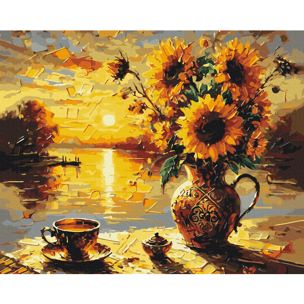 Картина по номерам Авторські колекції - Подсолнухи на закате солнца © Oleg Loburak