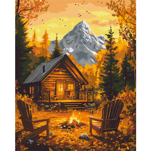Картина по номерам Пейзажі - Осіннє тепло вогнища