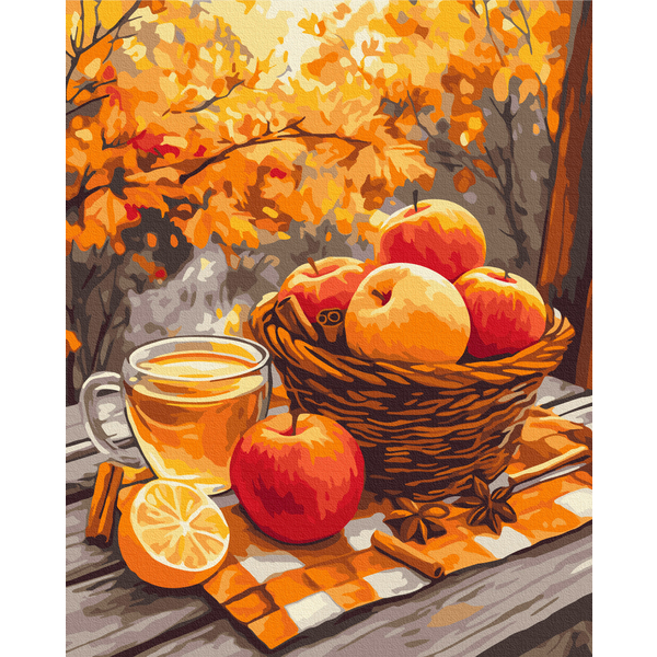 Картина по номерам Натюрморти - Яблука з корицею