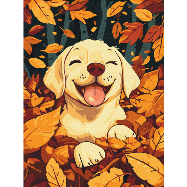 Картина по номерам Для дітей - Игра в листьях