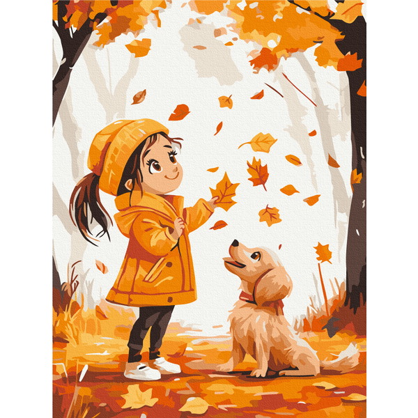 Картина по номерам Для дітей - Осіння прогулянка з другом