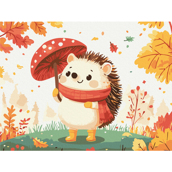 Картина по номерам Для дітей - Осінній їжачок