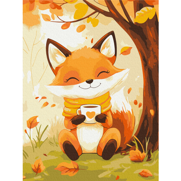 Картина по номерам Для дітей - Лисенок с какао