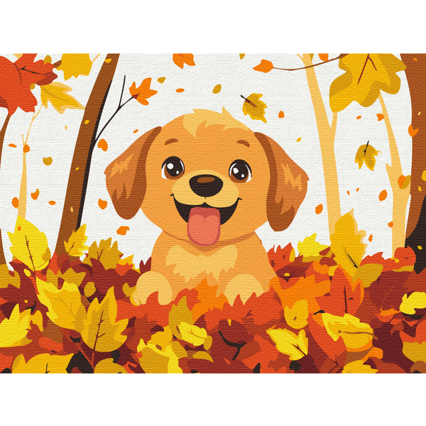 Картина по номерам Для дітей - A happy puppy