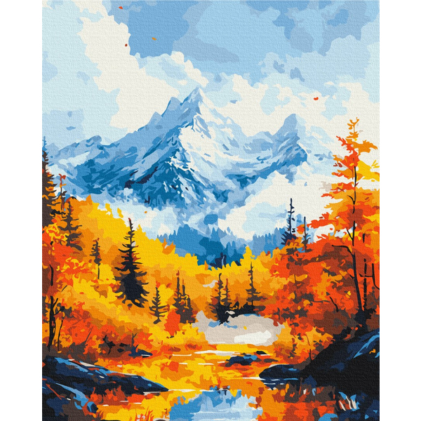Картина по номерам Преміум картини - Золотиста осінь у горах