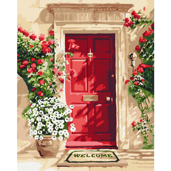 Картина по номерам Преміум картини - Квіткові двері