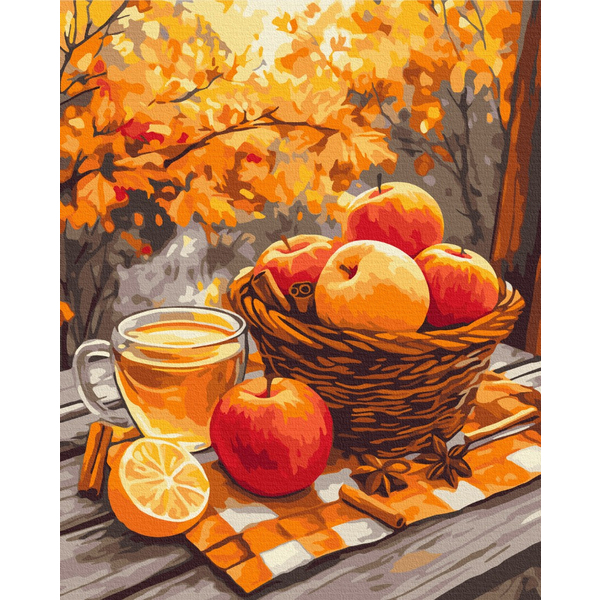 Картина по номерам Преміум картини - Яблука з корицею