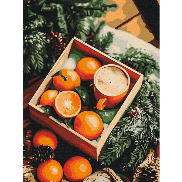 Картина по номерам Затишок, зима, Новий рік, Різдво - Аромат свят