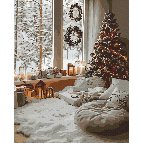 Картина по номерам Затишок, зима, Новий рік, Різдво - The magic of a winter day
