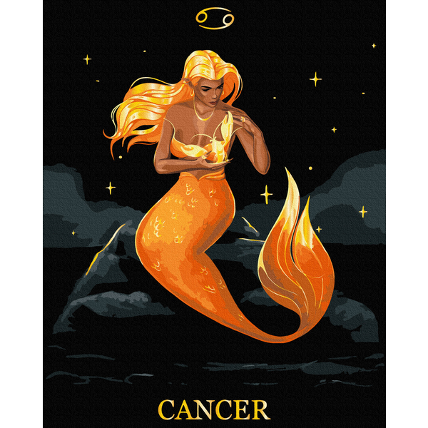 Картина по номерам На чорному полотні - Cancer © Solomiya Kovalchuk