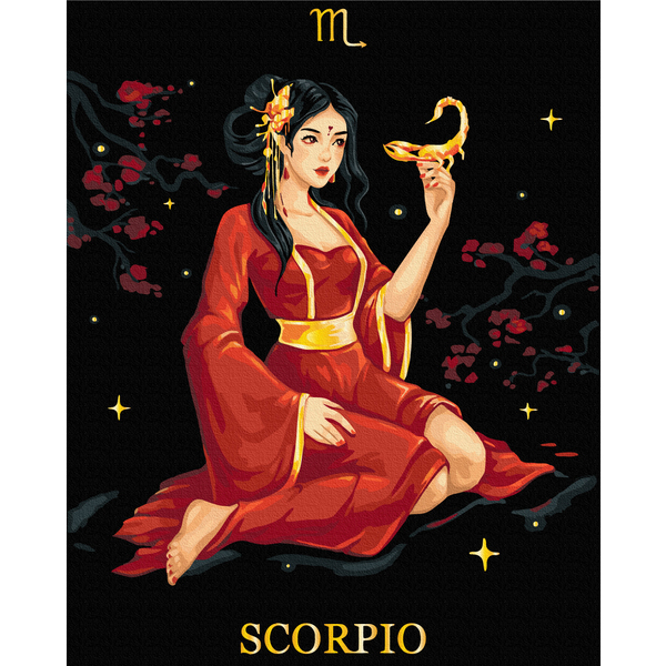 Картина по номерам На чорному полотні - Scorpio © Solomiya Kovalchuk