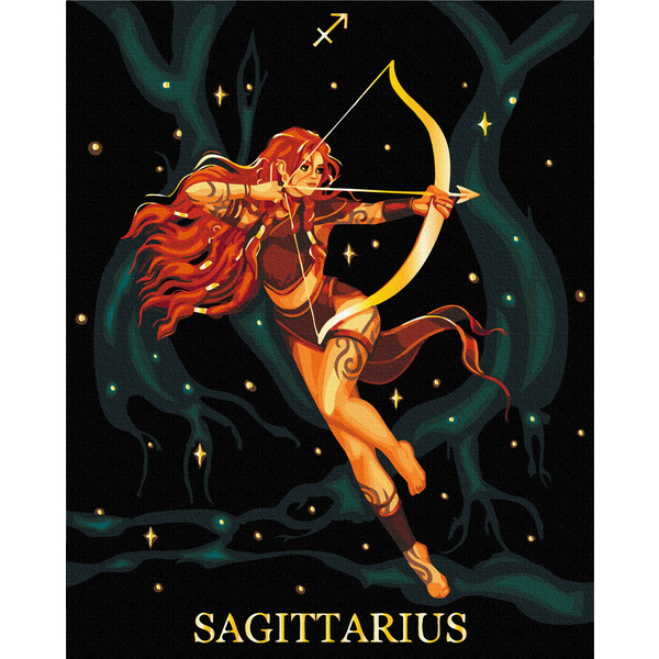 Картина по номерам На чорному полотні - Стрілець © Соломія Ковальчук