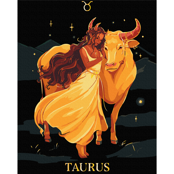 Картина по номерам На чорному полотні - Телець © Соломія Ковальчук