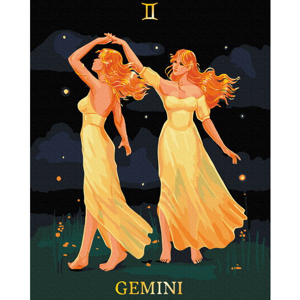 Картина по номерам На чорному полотні - Близнюки © Соломія Ковальчук