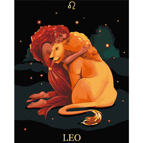 Картина по номерам На чорному полотні - Лев © Соломія Ковальчук