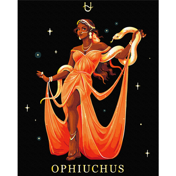 Картина по номерам На чорному полотні - Змієносець © Соломія Ковальчук