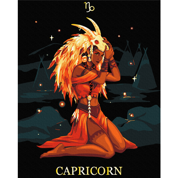 Картина по номерам На чорному полотні - Козеріг © Соломія Ковальчук