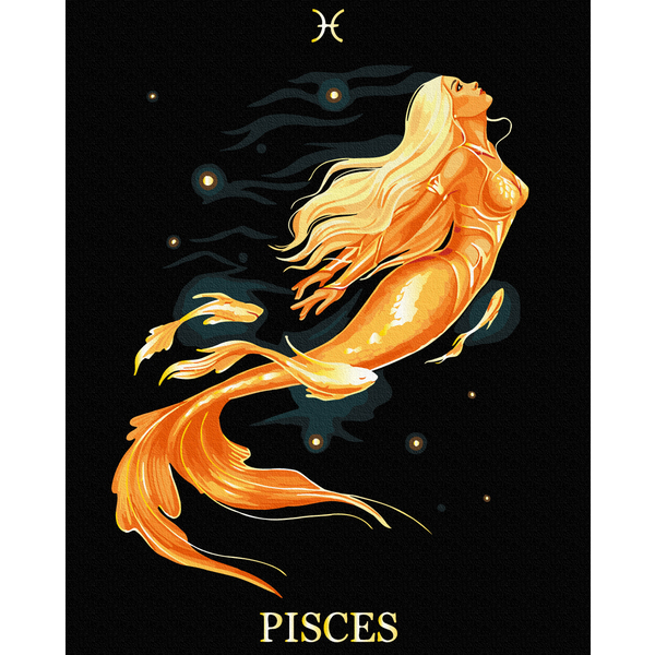 Картина по номерам На чорному полотні - Риби © Соломія Ковальчук