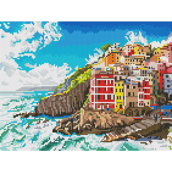 Алмазная мозаика 40x30 - Містечко на скелях