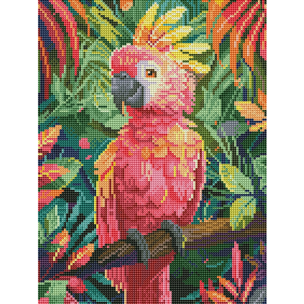 Алмазная мозаика 40x30 - Рожевий папуга