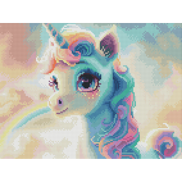 Алмазная мозаика 40x30 - Кольоровий єдиноріг