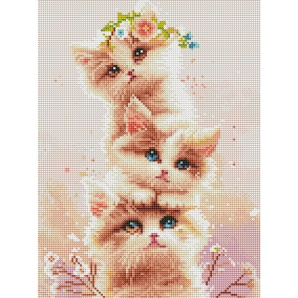 Алмазная мозаика 40x30 - Три кошенятка