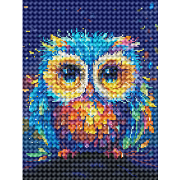 Алмазная мозаика 40x30 - Цветная сова