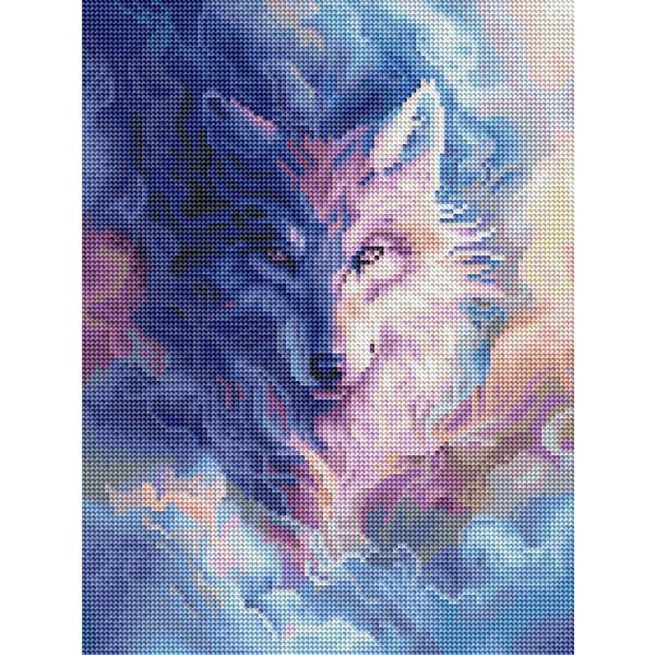 Алмазная мозаика 40x30 - Волк в облаках