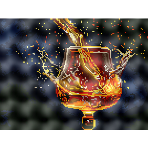 Алмазная мозаика 40x30 - Брызги на чёрном фоне