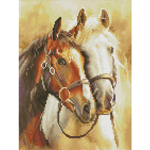Алмазная мозаика 40x30 - Шляхетні коні