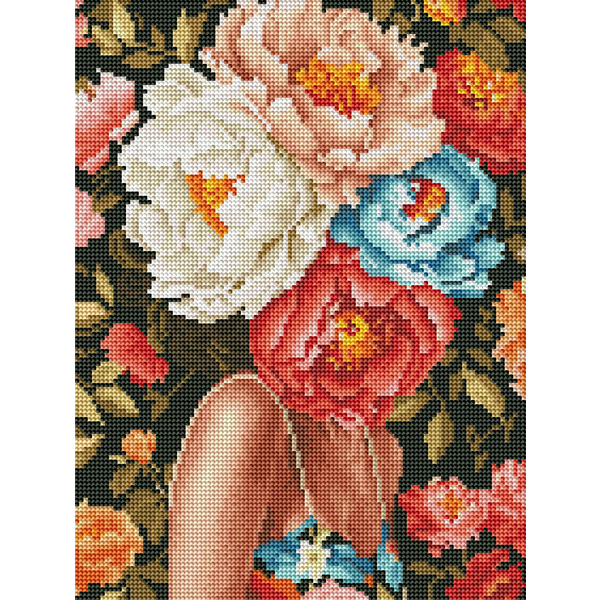 Алмазная мозаика 40x30 - Загадка пионов