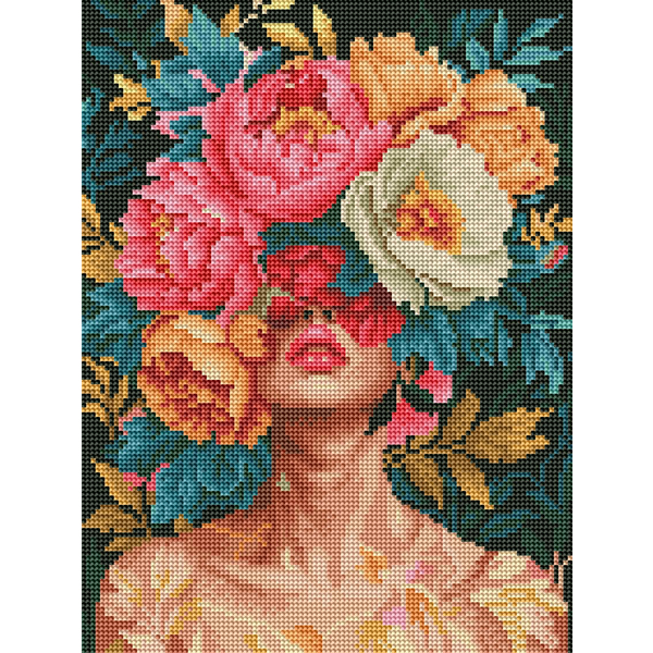 Алмазная мозаика 40x30 - Квіткова елегантність