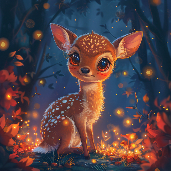 Алмазная мозаика 25x25 - Маленьке оленятко