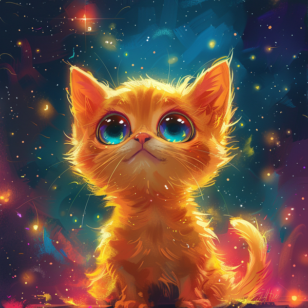 Алмазная мозаика 25x25 - Синьооке кошеня