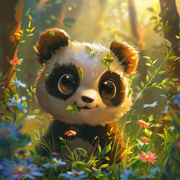 Алмазная мозаика 25x25 - Мила панда