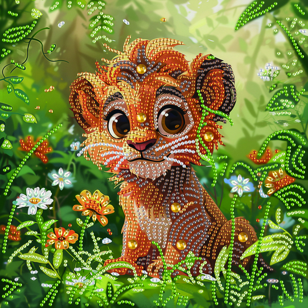 Алмазная мозаика 25x25 - Львёнок