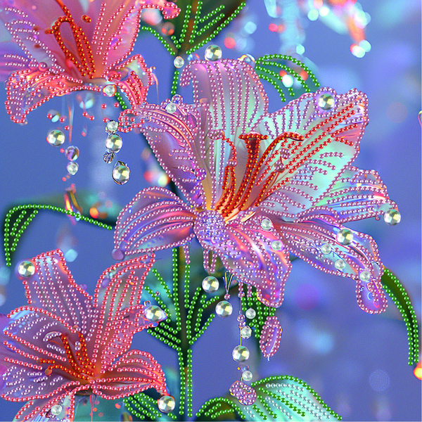 Алмазная мозаика 25x25 - Нежная лилия